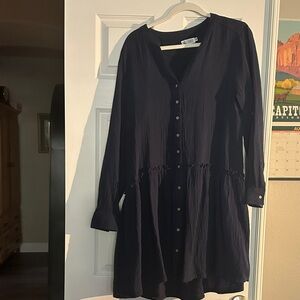 Carve Designs Navy Long Sleeve Dress